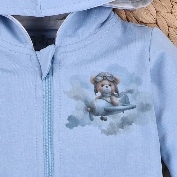 NINI Baby Bear Pilot органічна дитяча кофта на замку ABN-5751/BLE