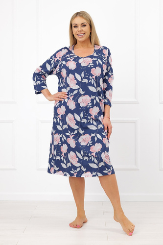 Нічна сорочка Italian Fashion Ardizja 100% бавовна, квіти, рукав 3/4