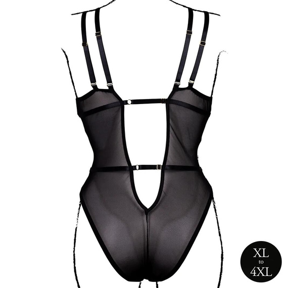 Боді AMR006 Amour Le Désir мереживне боді Plus Size XL-4XL чорне