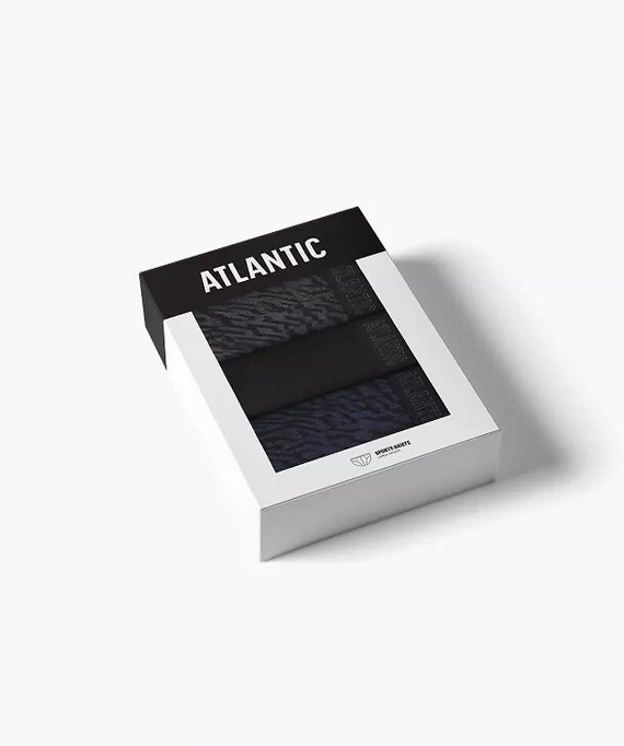 Чоловічі труси Atlantic 3MP-221 A3 3-pack – бавовняні графіт/чорний/індиго