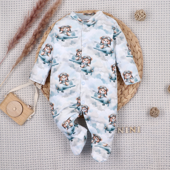 NINI BABY BEAR PILOT комбінезон для немовлят з органічної бавовни ABN-5747/PIL