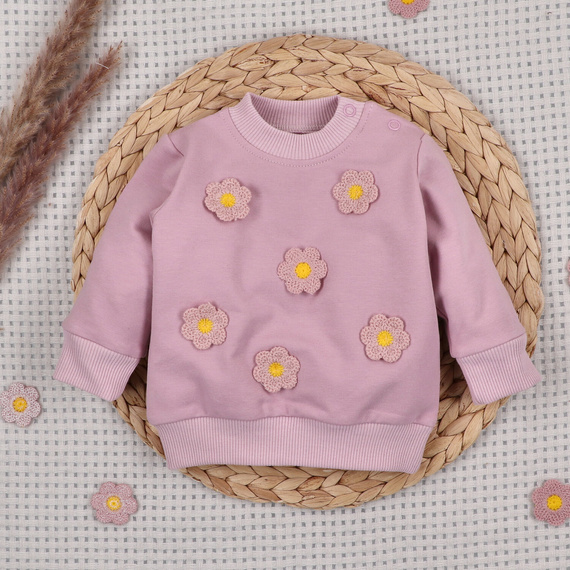 NINI ABN-5759/ROZ Little Flowers дитяча кофта з органічної бавовни з вишивкою