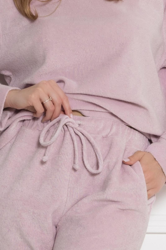 Піжама жіноча 1818 Ewelina Leveza Frotte Homewear бавовняна пудрово-рожева