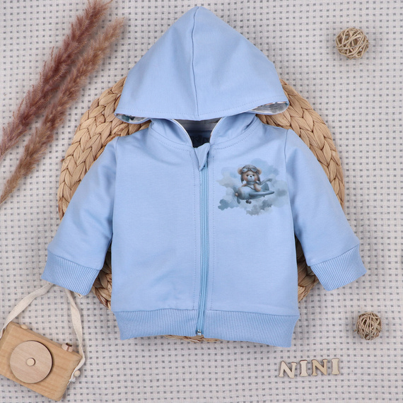 NINI Baby Bear Pilot органічна дитяча кофта на замку ABN-5751/BLE
