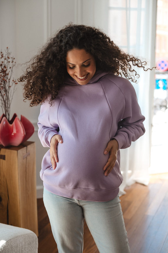 Світшот для вагітних і годування Milk&love Motherhood oversize quiet violet
