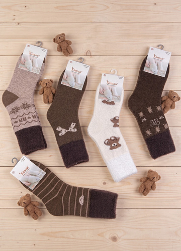 Xintao WiK 3141 wz.5 Шкарпетки жіночі Merino 88% вовни теплі-2 коричневі