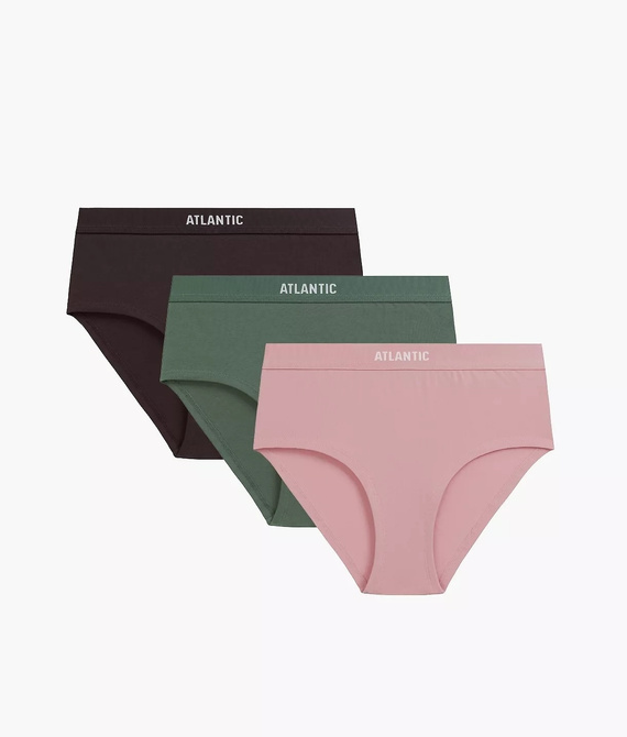 Atlantic 3CLP-009/Z26 Maxi Sport жіночі труси 3-pack 95% бавовна рожево-коричневі