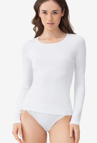 Gatta T-Shirt L 2635 біла жіноча безшовна футболка з довгим рукавом з мікрофібри