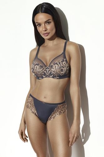 Бюстгальтер Soft Ava 2278 Maxi графітовий з вишивкою та кісточками