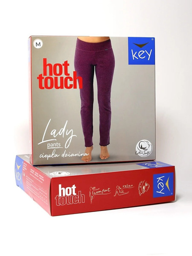 KEY Hot Touch LHE 729 5 бежеві теплі жіночі штани 95% бавовни прямі штанини