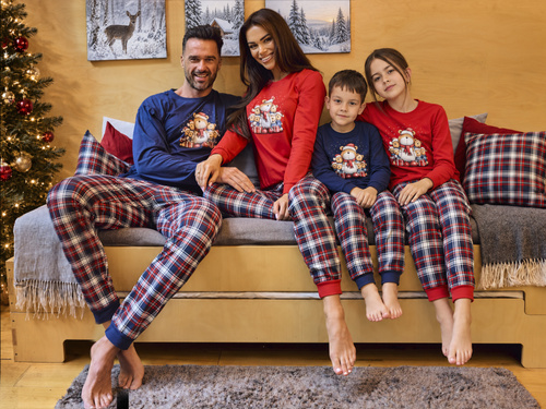 Cornette 594/205 592/205 Family Christmas Дитяча бавовняна піжама для дівчинки червона