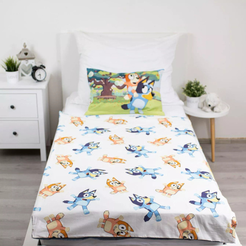 Постільна білизна бавовняна 100x135 Bluey 061 синя 40x60 Jerry Fabrics