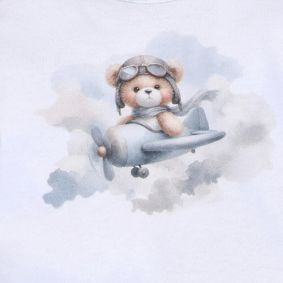 NINI ABN-5745/BIA боді для немовлят 100% бамбук Baby Bear Pilot з кнопками