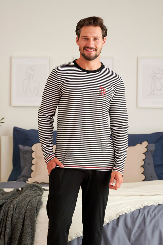 Піжама чоловіча "Stripes" 5234 Doctor Nap, - black
