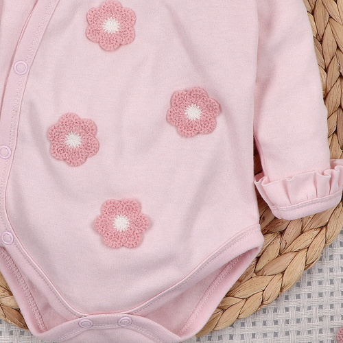 Боді на запах NINI Little Flowers 100% органічна бавовна, світло-рожевий ABN-5754/JRO