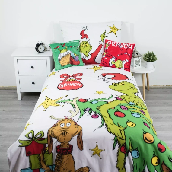 Постільна білизна Grinch Grinchmas JF24 140x200 100% бавовна Grinch замок