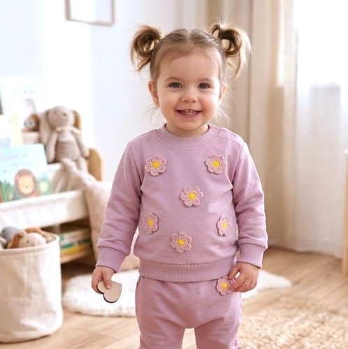 NINI ABN-5759/ROZ Little Flowers дитяча кофта з органічної бавовни з вишивкою