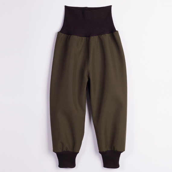 Nicol Штани 229052 дитячі softshell з флісом, високий пояс, манжети – хакі