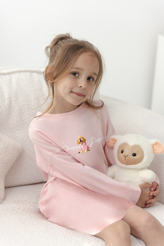 Сорочка дитяча Taro Vivi 3651 рожева, 100% бавовна, довгий рукав