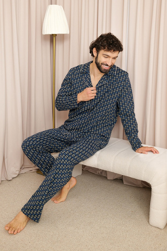 Піжама чоловіча Italian Fashion Broken 100% бавовна довга з ґудзиками