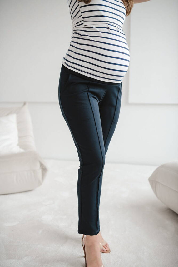 Класичні штани для вагітних GraceFit Mama Milk&Love, - navy