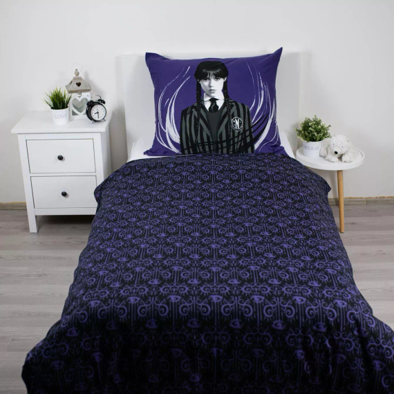 Постільна білизна бавовняна Wednesday Handy Thing 140x200 Jerry Fabrics фіолетова